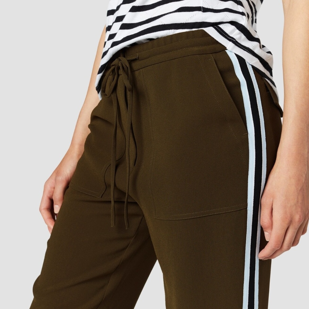 Derek Lam Tuxedo Stripe Drawstring Crepe Jogger